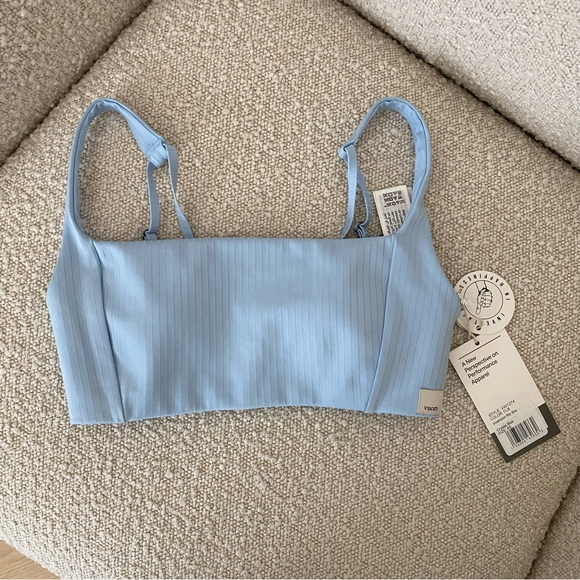 NWT Vuori Inversion Rib Bra & Legging Set 'Crystal Blue' Size XS - Picture 4 of 15